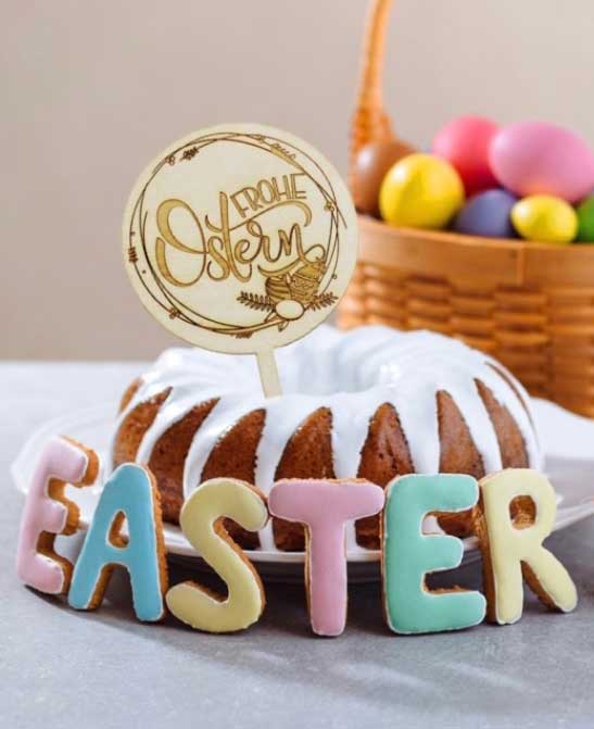 CakeTopper - Frohe Ostern rund – Bild 2