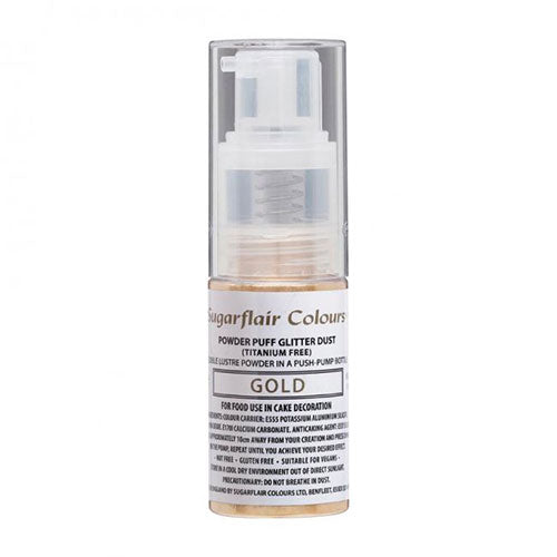 Sugarflair Pump Spray Glitzer - Gold - E171 free