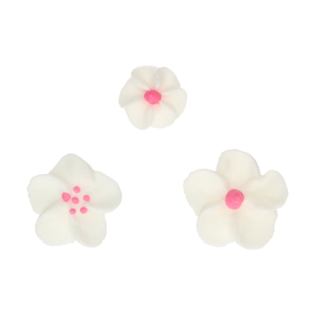 Blütenmix weiß rosa Zuckerdekoration 3 verschiedene Blüten