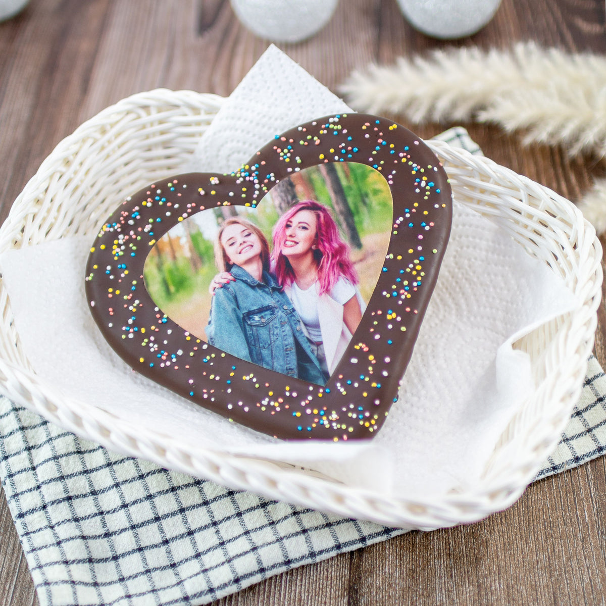 Foto-Lebkuchenherz mit Schokoüberzug - Midi – Bild 4