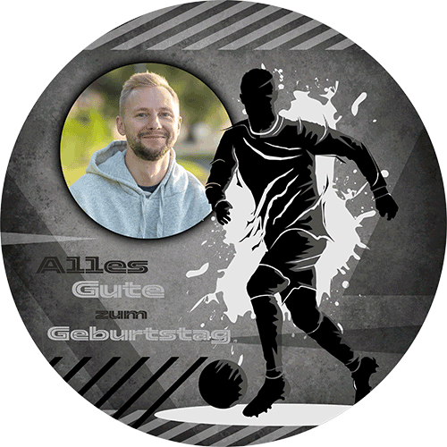 Tortenbild Fußballspieler Schwarz Rund