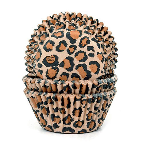 Papierbackförmchen - Leopard Braun - 50 Stk