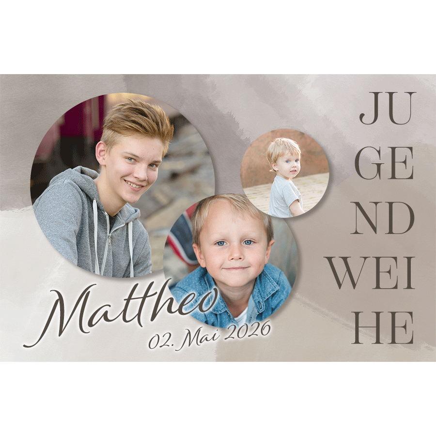 Tortenbild zur Jugendweihe braun