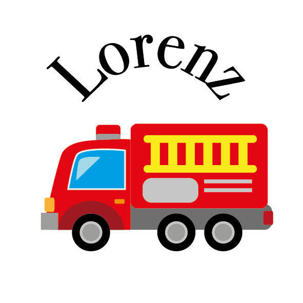 Motiv Feuerwehrwagen mit Namen