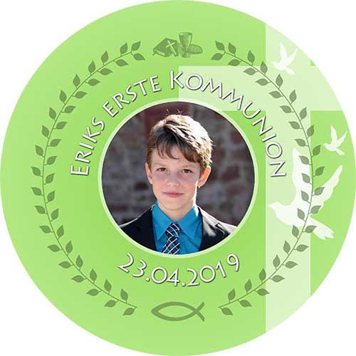 Tortenbild Kommunion - Konfirmation Rund Motiv 17