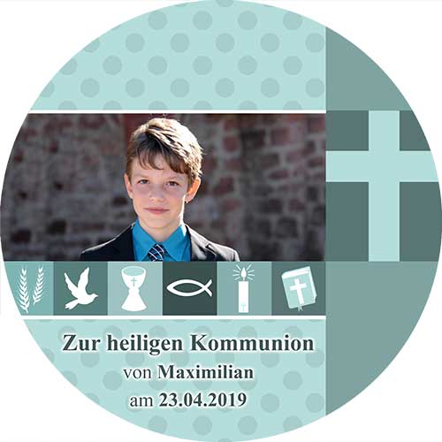 Tortenbild Kommunion - Konfirmation Rund Motiv 18