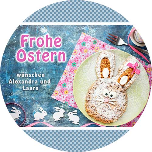 Tortenbild Ostern Motiv Hasenkeks Rund
