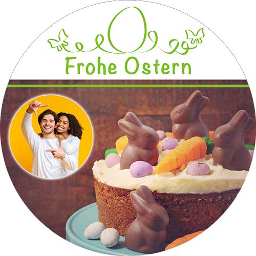 Tortenbild Ostern Motiv Ostertorte Rund