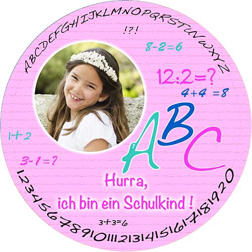 Tortenbild zur Einschulung 4 Rund