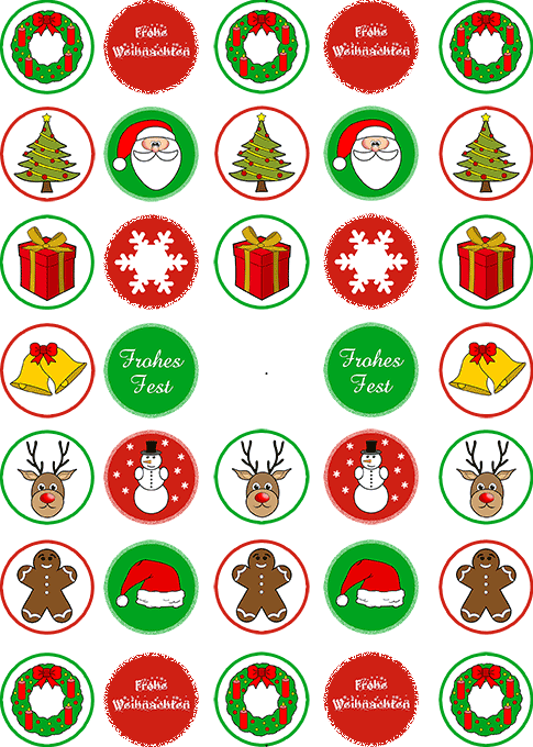 Oblaten mit Motiv Weihnachten bunt – Bild 3