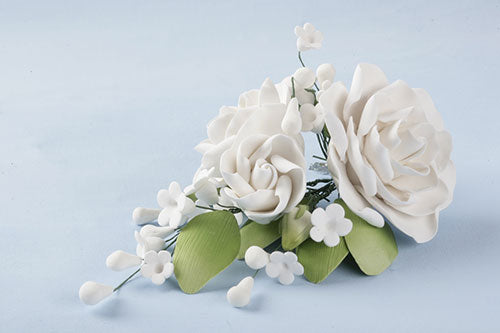 Zucker-Blumenbouquet Rose weiß – Bild 2