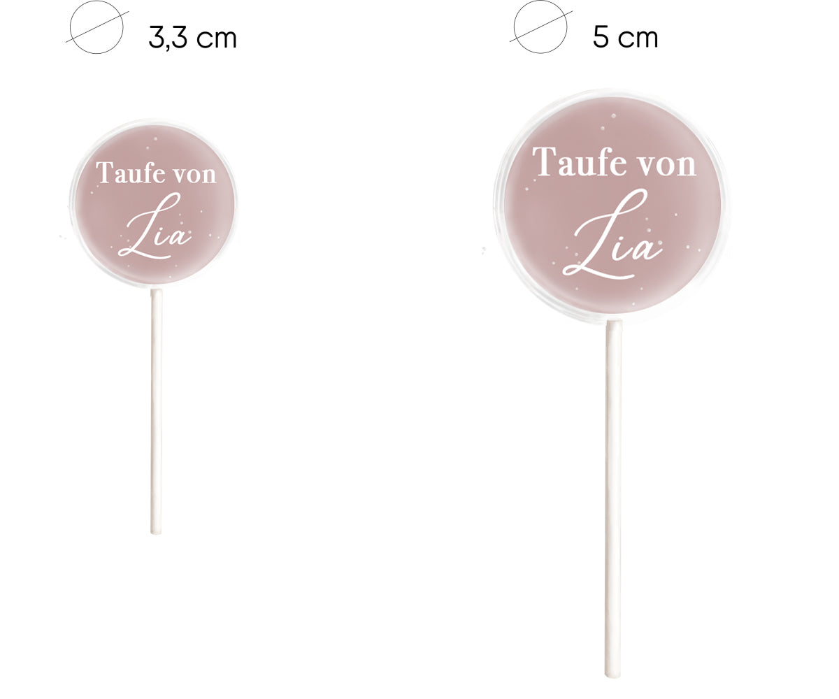Größenvergleich 3cm und 5cm Lolli MotivLolli Italia