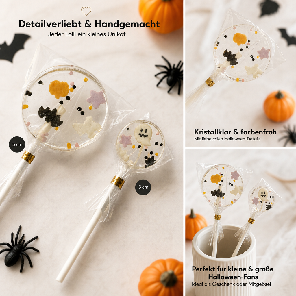 Halloween Lolli mit bunten Nonpareilles