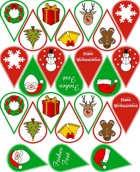 Oblaten Einstecker - Motiv Weihnachten Bunt – Bild 3