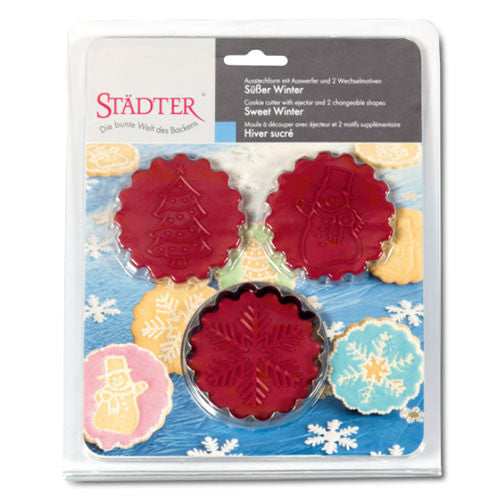 Präge-Ausstecher mit Auswerfer - Süßer Winter mit 3 Wechselmotiven – Bild 1