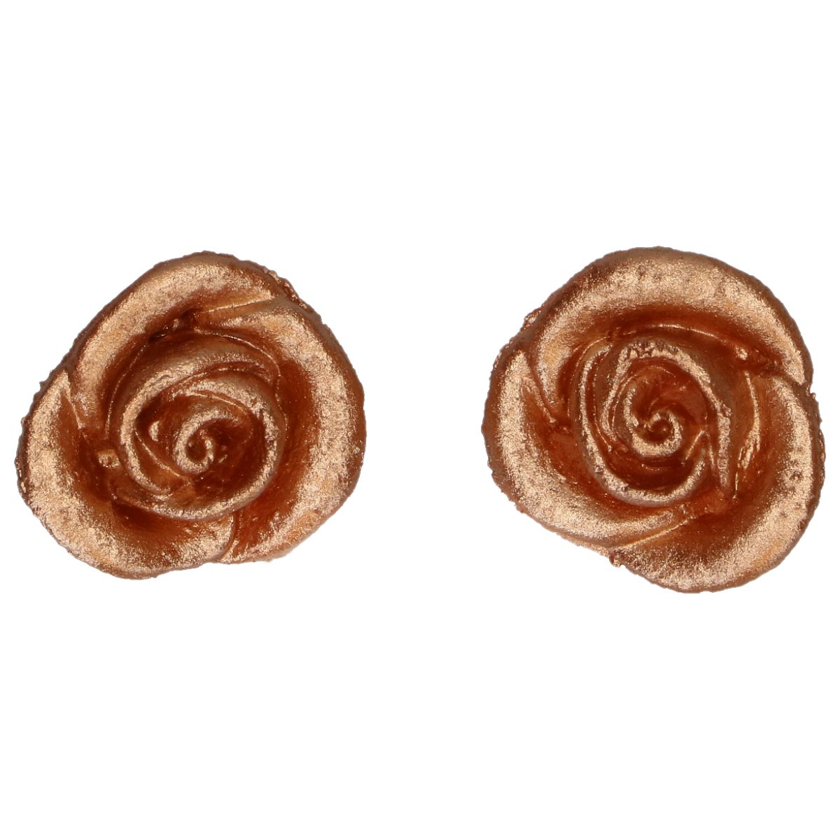 2 Zuckerdekoration Rosen Bronze