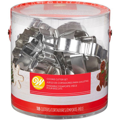 Wilton Metal Cutter Set Holiday Set 18 Ausstecher in Dose