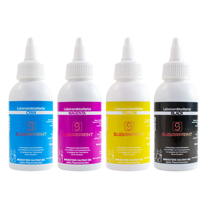 CYMK Lebensmitteltinte für Canon-Drucker 100ml Set – Bild 1