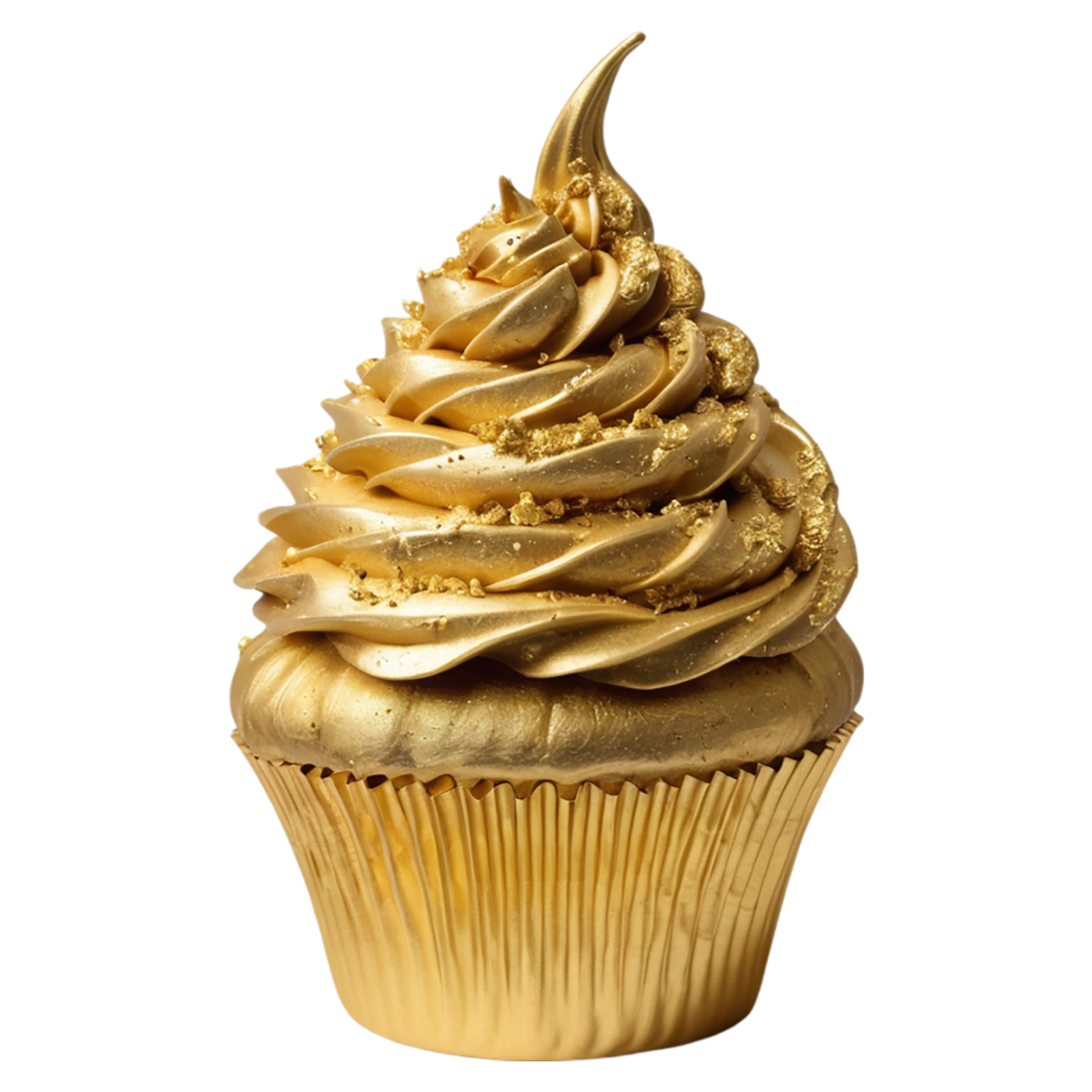 goldener CupCake mit goldenem Muffinförmchen