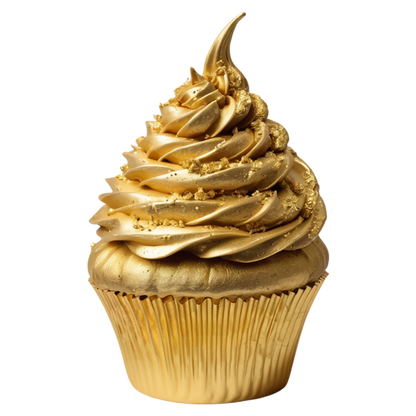 goldener CupCake mit goldenem Muffinförmchen