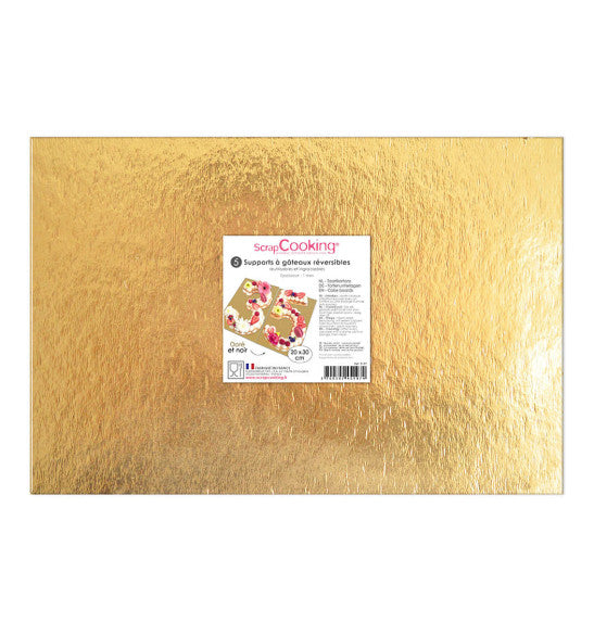 Tortenunterlagen 20x30cm Gold & Schwarz 5Stk – Bild 2