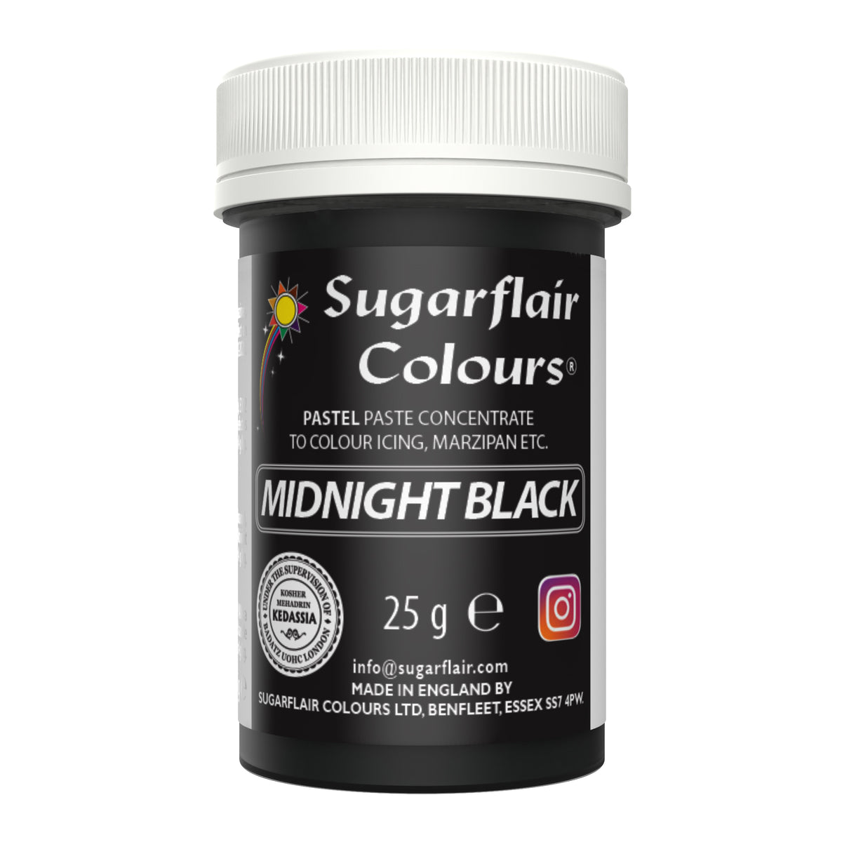 Speisefarben-Paste Sugarflair - Midnight Black 25g