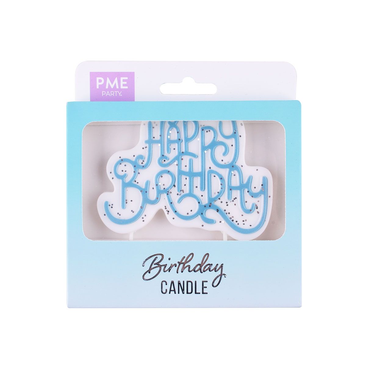 PME Funkelnde Geburtstagskerze blau - Happy Birthday – Bild 1