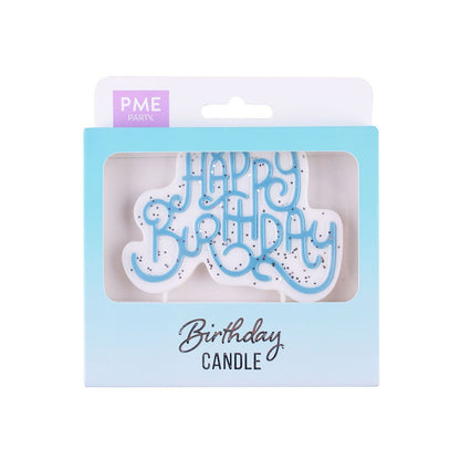 PME Funkelnde Geburtstagskerze blau - Happy Birthday – Bild 1