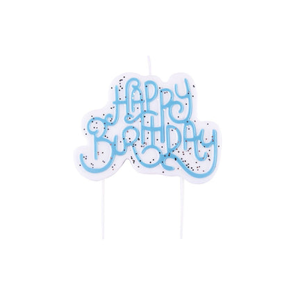 PME Funkelnde Geburtstagskerze blau - Happy Birthday – Bild 2