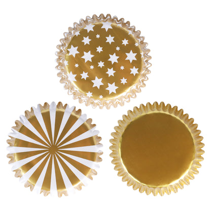 Weihnachtliche Cupcake-Förmchen - metallisch in Gold & Silber – Bild 2