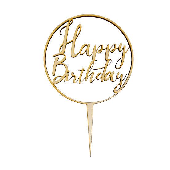Kreisförmiger CakeTopper - Happy Birthday groß – Bild 1