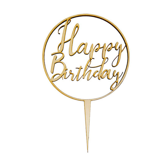 Kreisförmiger CakeTopper - Happy Birthday groß – Bild 1