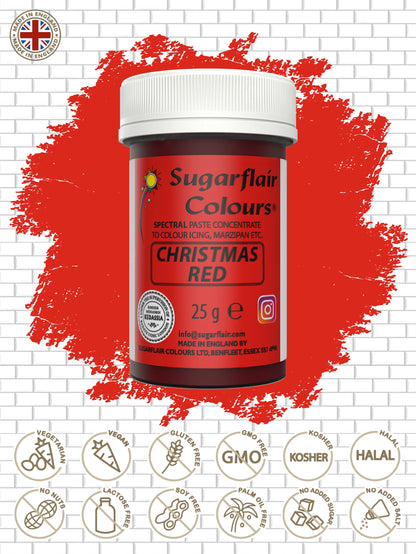 Speisefarben-Paste Sugarflair Christmas Red 25g