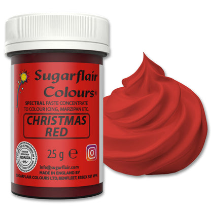 Speisefarben-Paste Sugarflair Christmas Red 25g