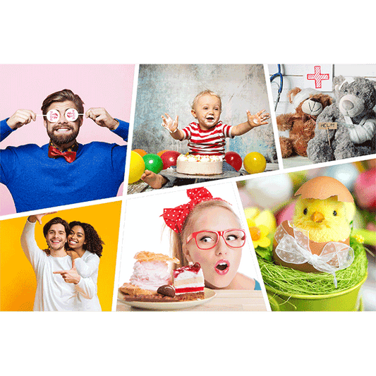 Tortenbild Collage Rechteckig - 6 Bilder