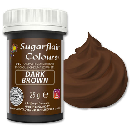 Speisefarben-Paste Sugarflair - Dark Brown 25g