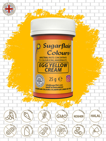 Speisefarben-Paste Sugarflair Egg Yellow / Cream 25g