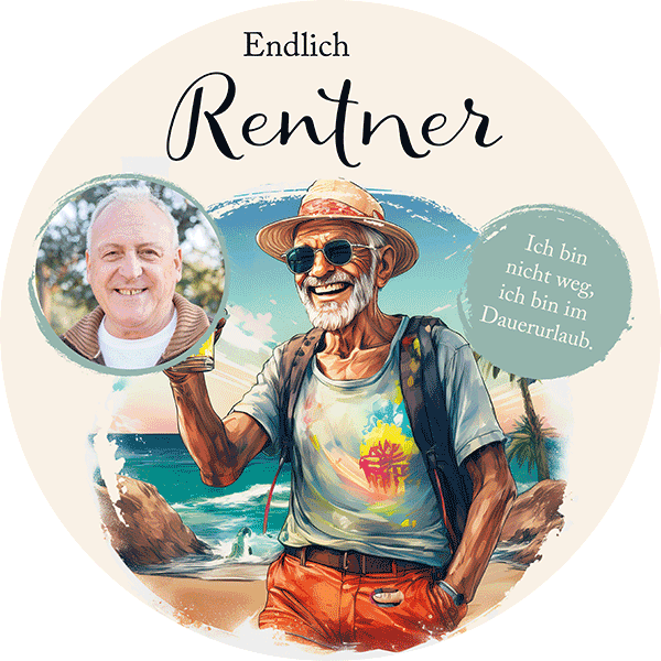 Tortenaufleger Rentner mit Foto