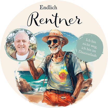 Tortenaufleger Rentner mit Foto