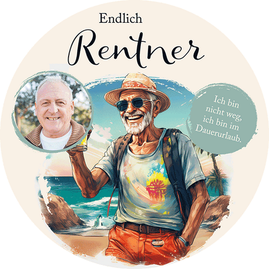 Tortenaufleger Rentner mit Foto