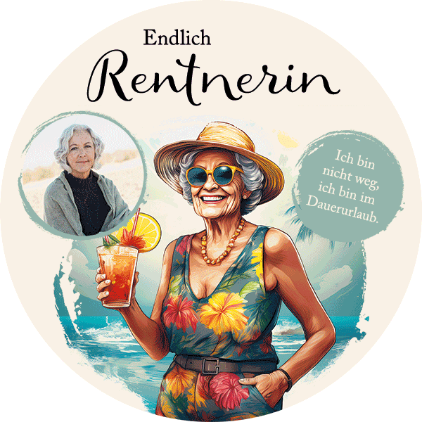 Tortenaufleger Rentnerin mit Foto