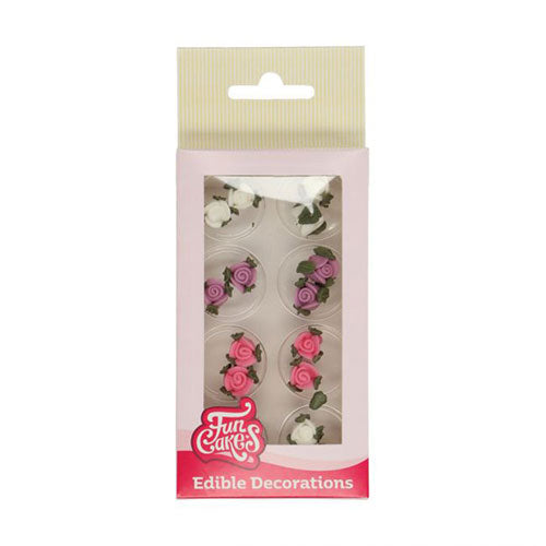 FunCakes - Zuckerdekoration - Kleine Rosen mit Blättern – Bild 1