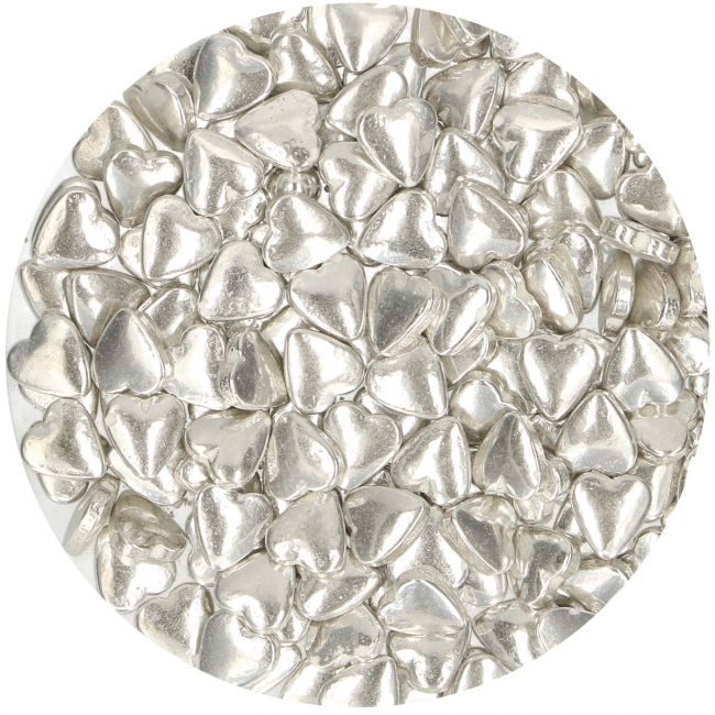 FunCakes Zuckerherzen Metallic Silber