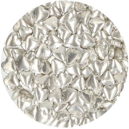 FunCakes Zuckerherzen Metallic Silber