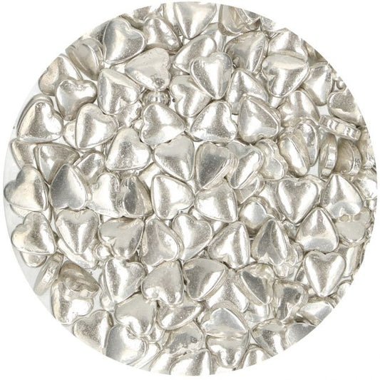 FunCakes Zuckerherzen Metallic Silber
