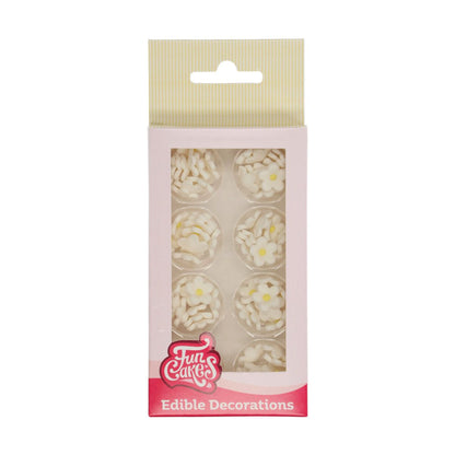 FunCakes Weiße Blüten Zuckerdekoration mini Packung