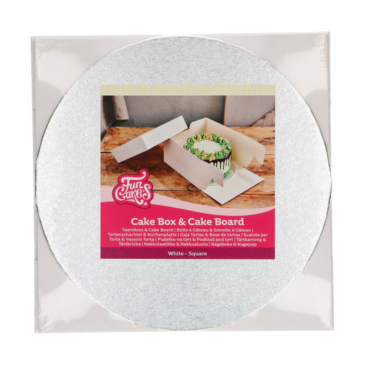 FunCakes Cake Box und Tortenplatte rund 25x25x15cm