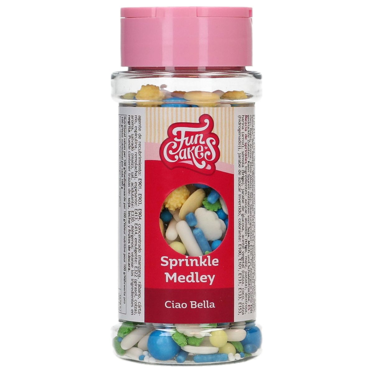 FunCakes sprinkley medley steuselmischung italien ciao bella bau, gelb, grün, weiß