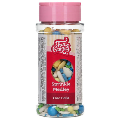 FunCakes sprinkley medley steuselmischung italien ciao bella bau, gelb, grün, weiß