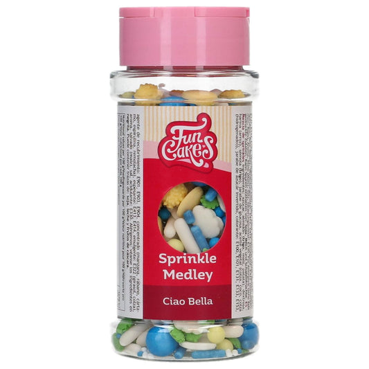 FunCakes sprinkley medley steuselmischung italien ciao bella bau, gelb, grün, weiß
